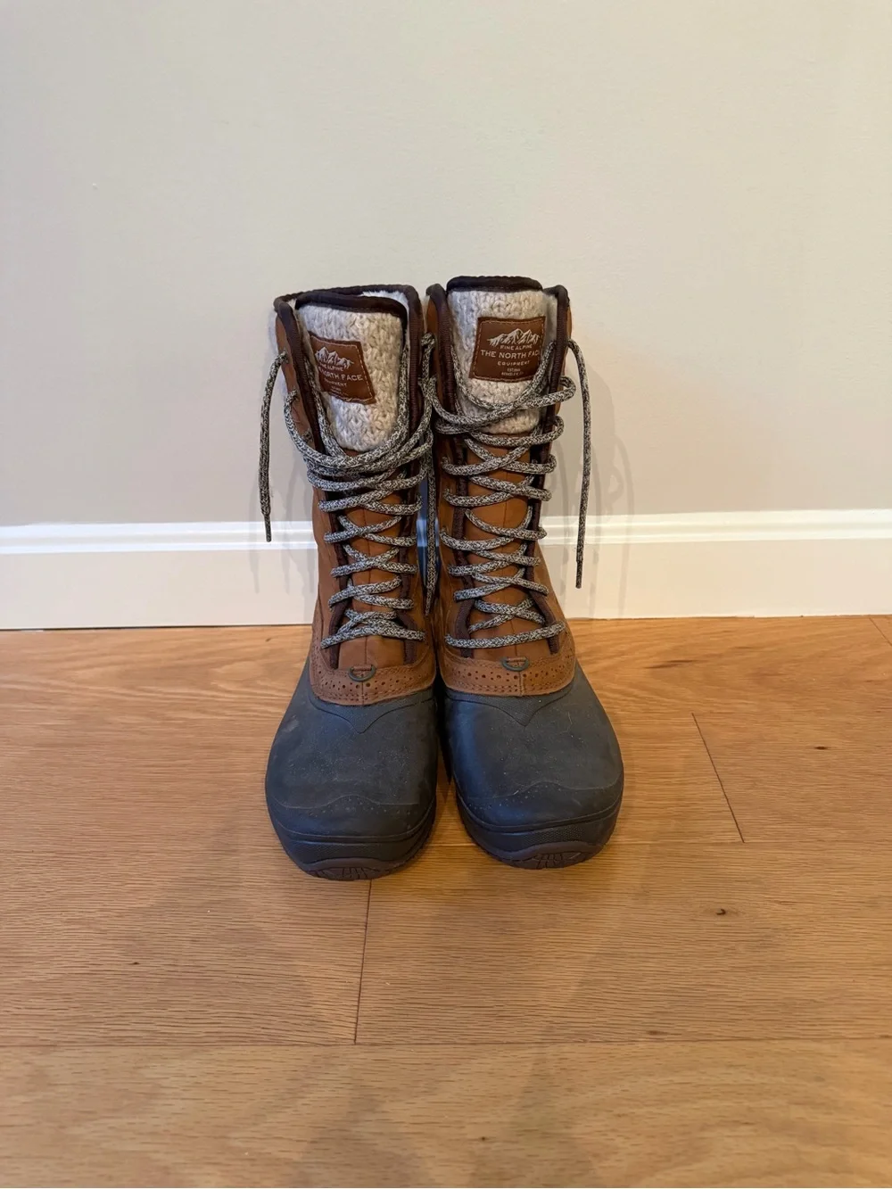 The North Face Brown and Black Lace-Up Women's Insulated Winter Boots